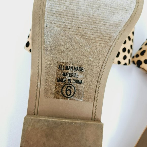 Soda Efron Cheetah Print Slide Sandals 6 Brown Black Tan Faux Suede Fabric Flats - Picture 2 of 14